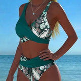 Teodora - Bikini sa Cvetnim Printom u Kontrastnim Bojama