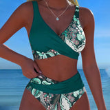 Teodora - Bikini sa Cvetnim Printom u Kontrastnim Bojama
