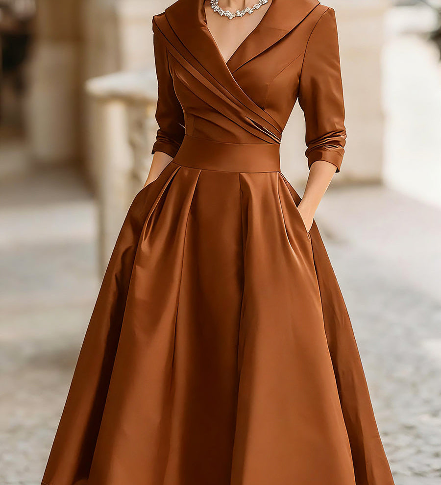 Ivana | Vintage Saten Midi Haljina
