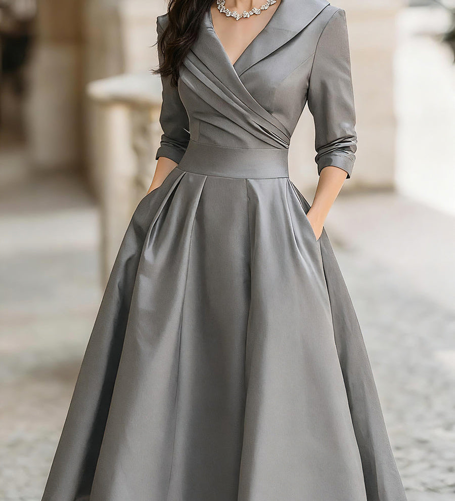 Ivana | Vintage Saten Midi Haljina