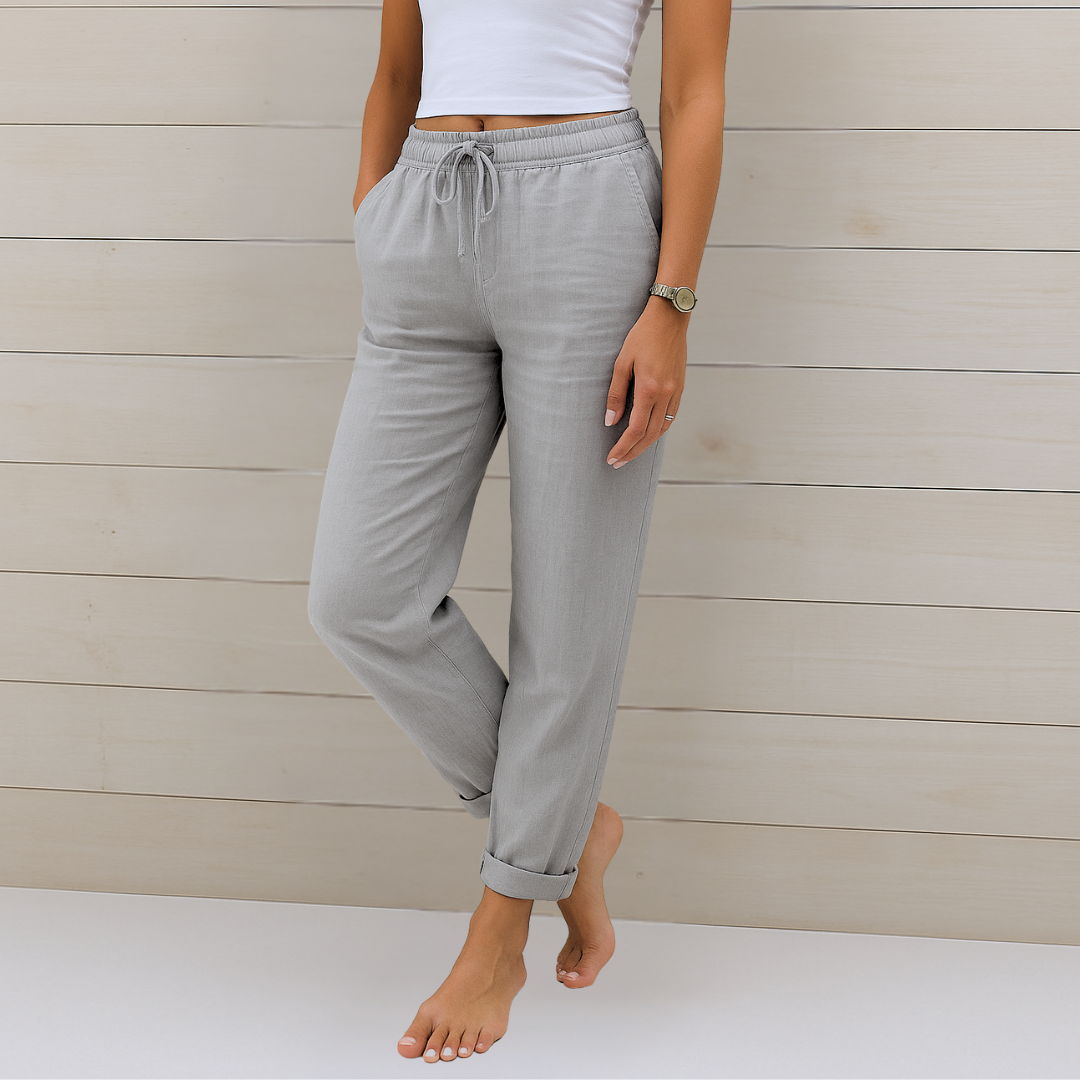 Sara - Premium elastične lanene pantalone