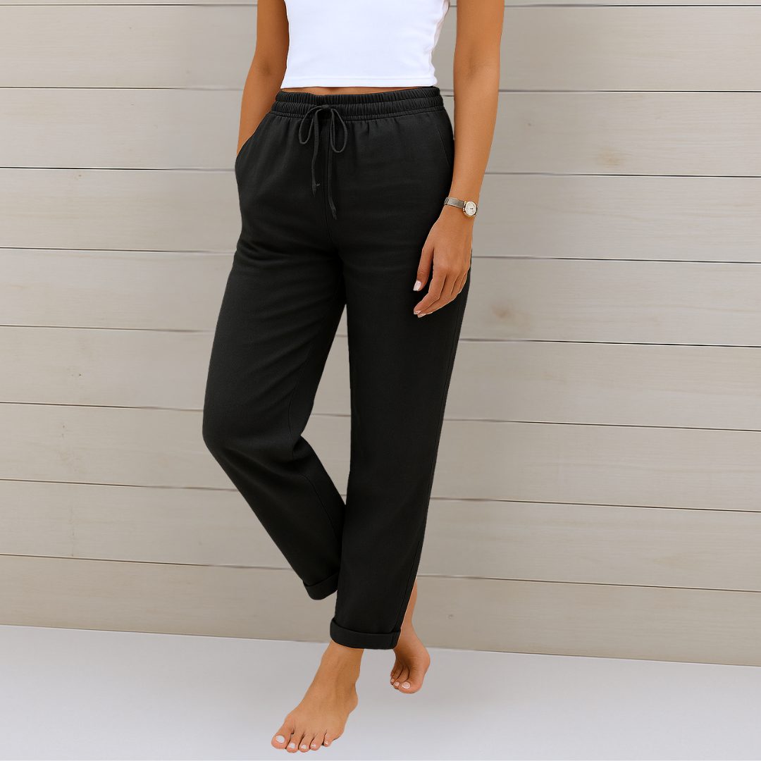 Sara - Premium elastične lanene pantalone