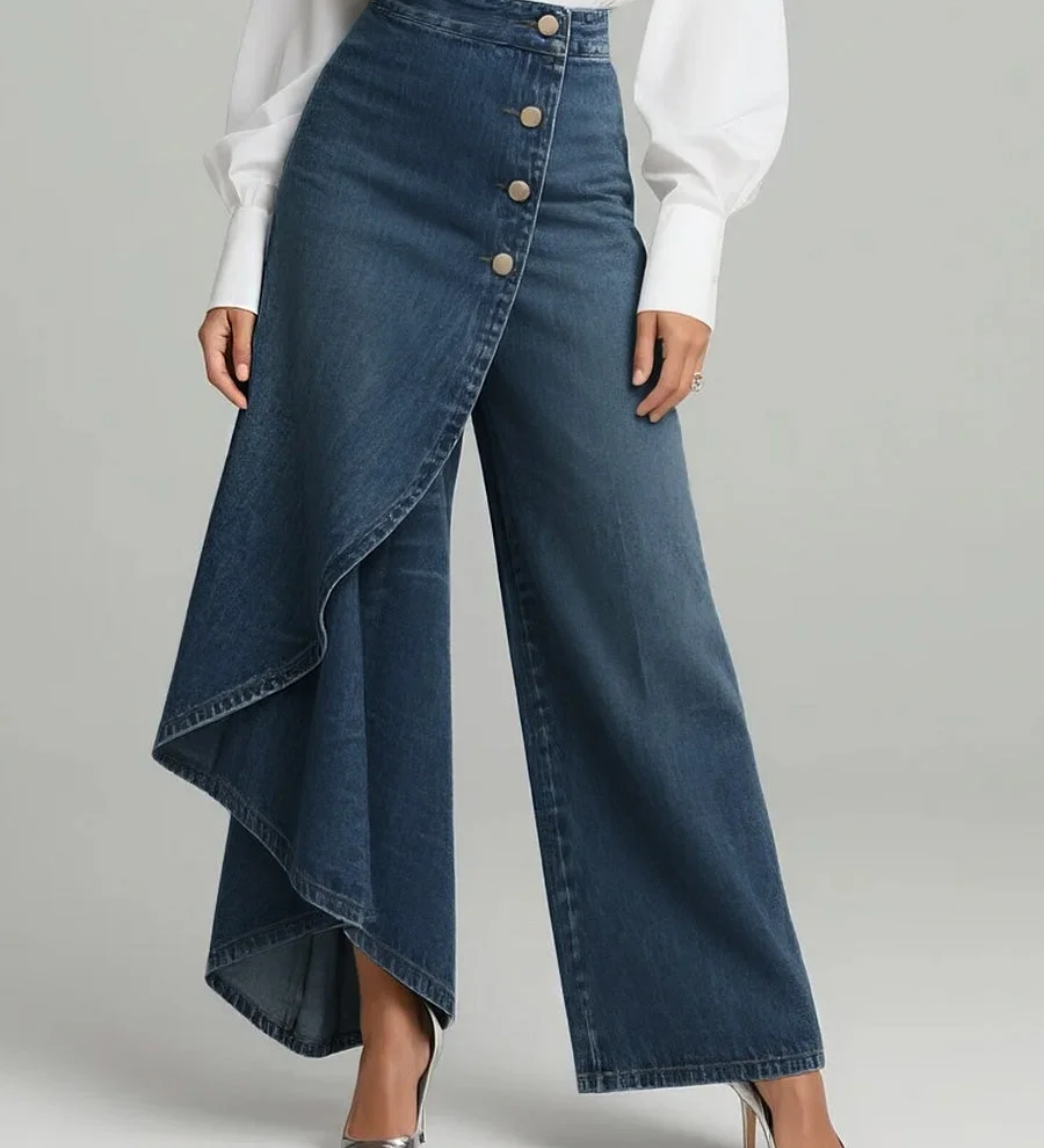 ADRIJANA | Teksas pantalone na preklop