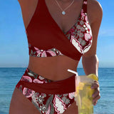 Teodora - Bikini sa Cvetnim Printom u Kontrastnim Bojama