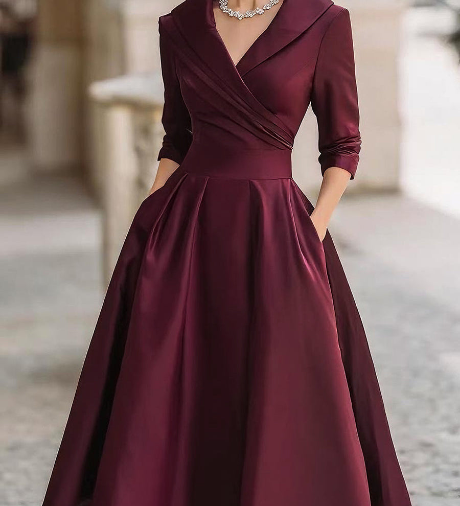 Ivana | Vintage Saten Midi Haljina