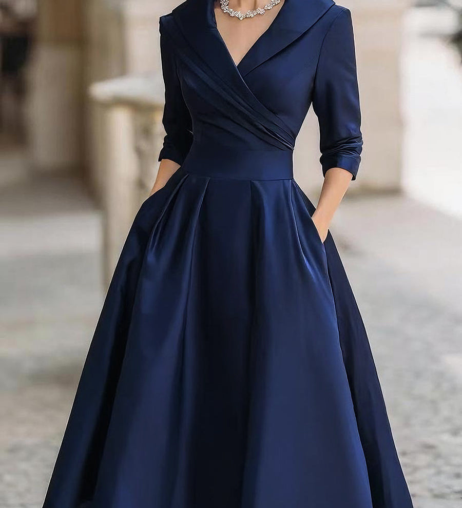 Ivana | Vintage Saten Midi Haljina