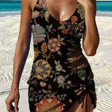 Ivana - Grafički cvetni tankini sa šorcem i efektom ravnog stomaka