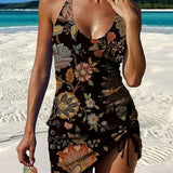 Ivana - Grafički cvetni tankini sa šorcem i efektom ravnog stomaka