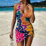 Ivana - Grafički cvetni tankini sa šorcem i efektom ravnog stomaka