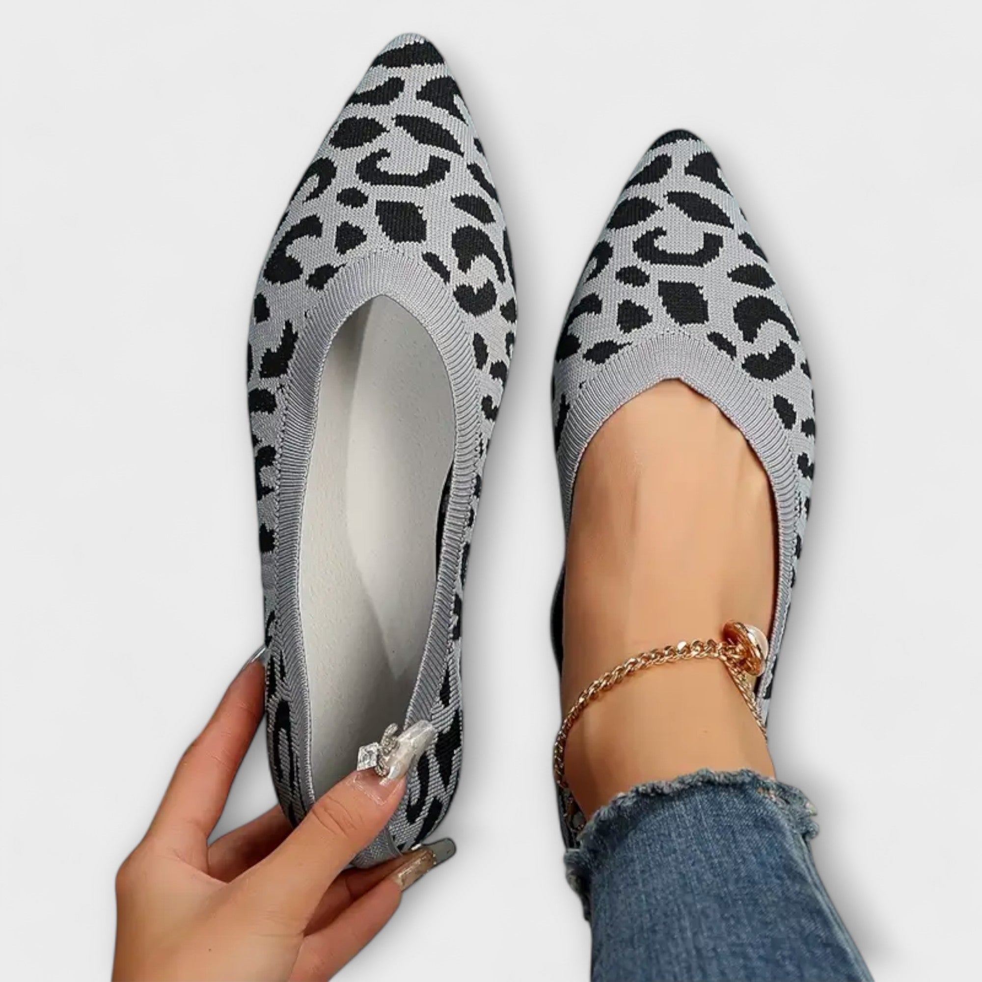 Paula - Čipkane baletanke sa leopard printom
