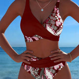 Teodora - Bikini sa Cvetnim Printom u Kontrastnim Bojama