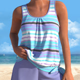 Katarina – Tankini sa U izrezom i prugastim dizajnom