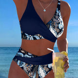 Teodora - Bikini sa Cvetnim Printom u Kontrastnim Bojama