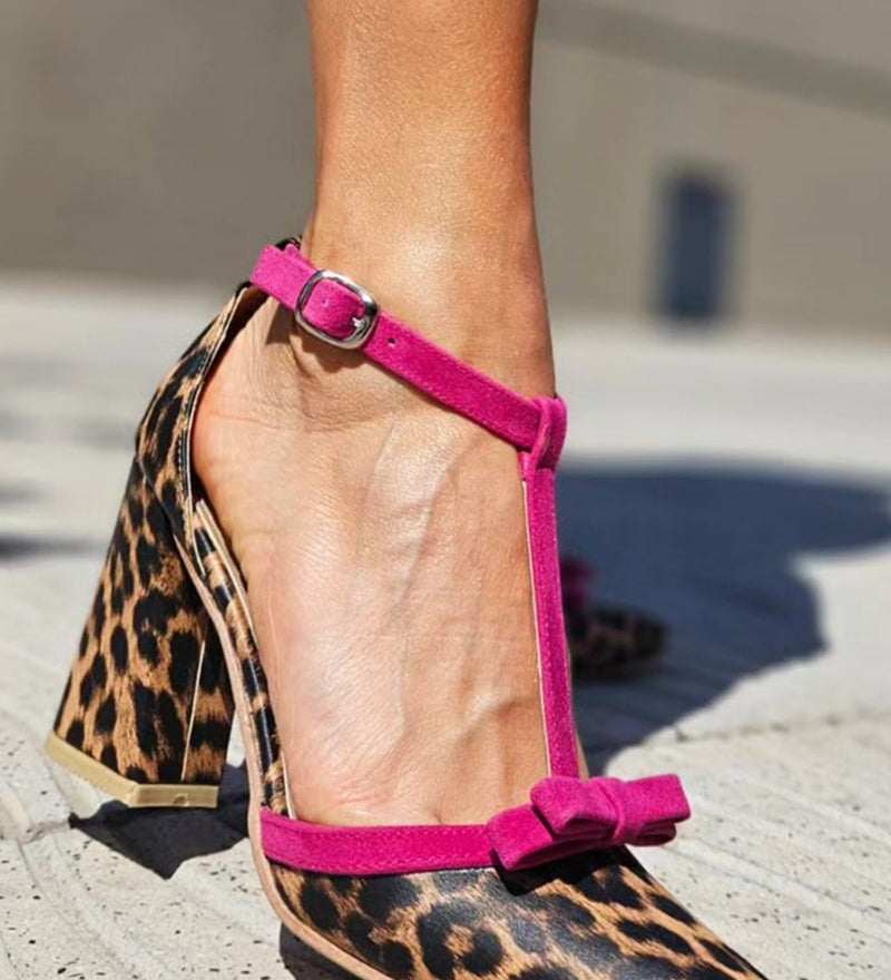 Leontina - Zelene sandale sa leopard šarom i šarenim detaljima