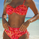 Sofija - Bikini sa Tankim Bretelama i Apstraktnim Printom
