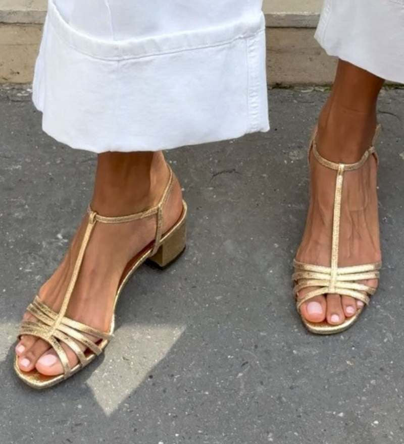 Aleksandra | Zlatne Sandale Svakodnevna Elegancija