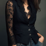 Jovana | Crni Blazer Prozirnih Rukava