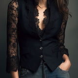 Jovana | Crni Blazer Prozirnih Rukava