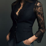 Jovana | Crni Blazer Prozirnih Rukava