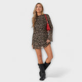 Džemper haljina sa leopard printom