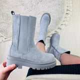 Chelsea High Boots - Light Gray