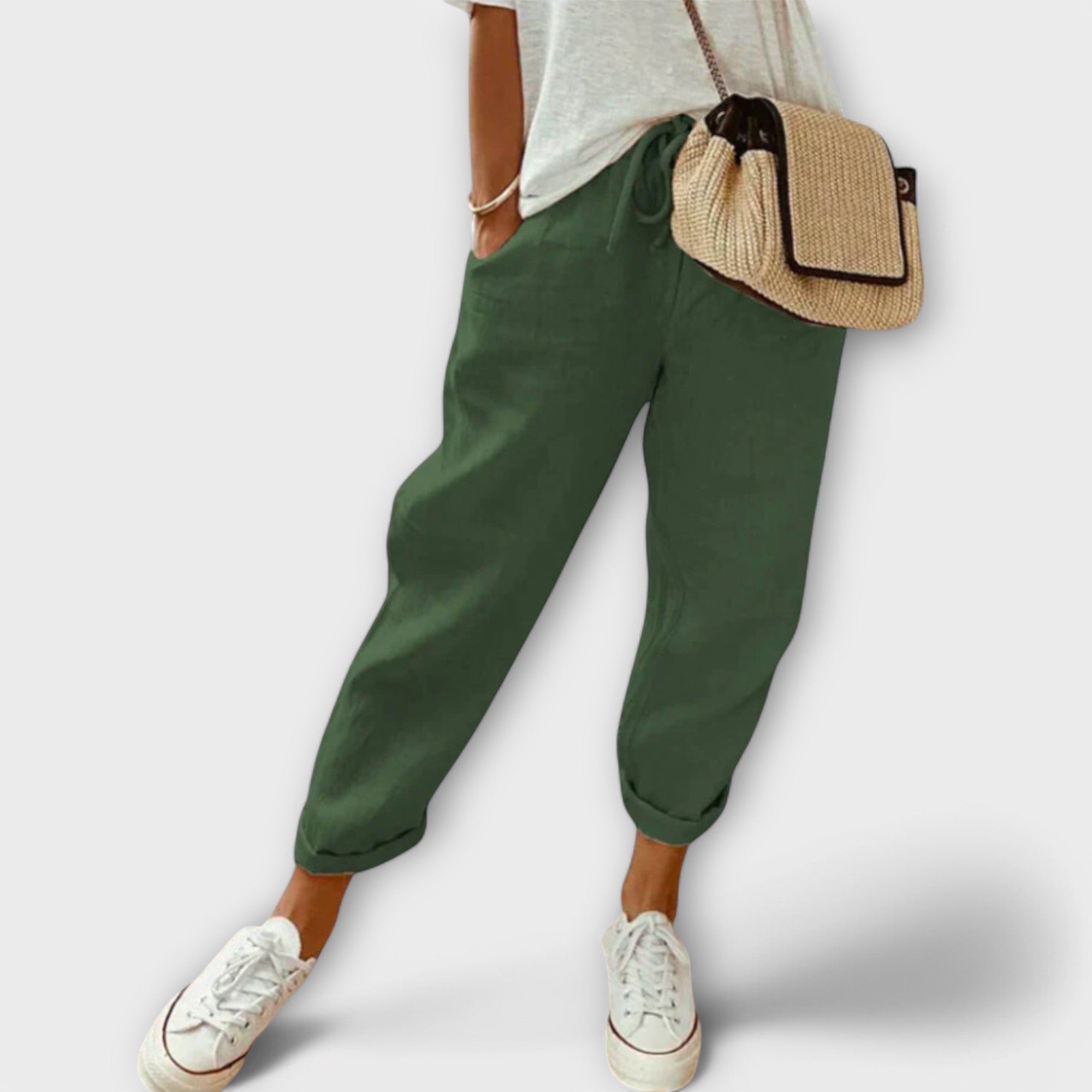 Bibi - Moderne, ležerne lanene pantalone