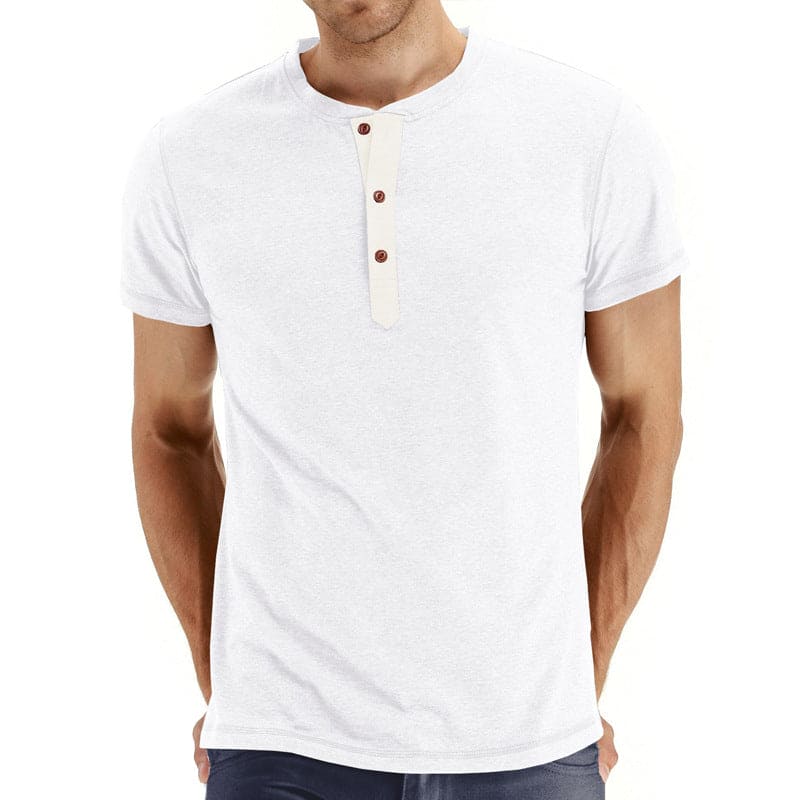 Henley majica - meka, rebrasta kragna