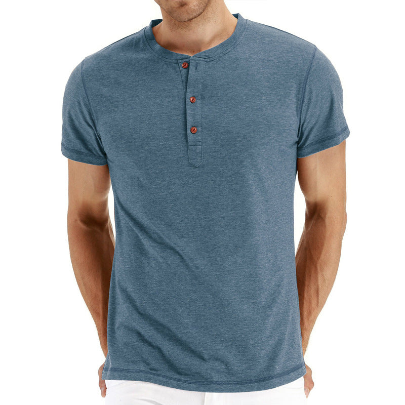 Henley majica - meka, rebrasta kragna
