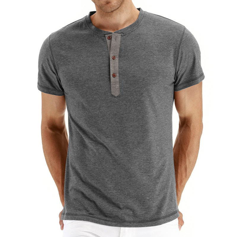 Henley majica - meka, rebrasta kragna