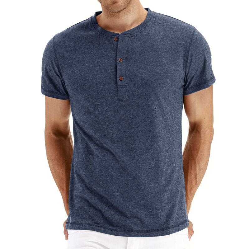 Henley majica - meka, rebrasta kragna