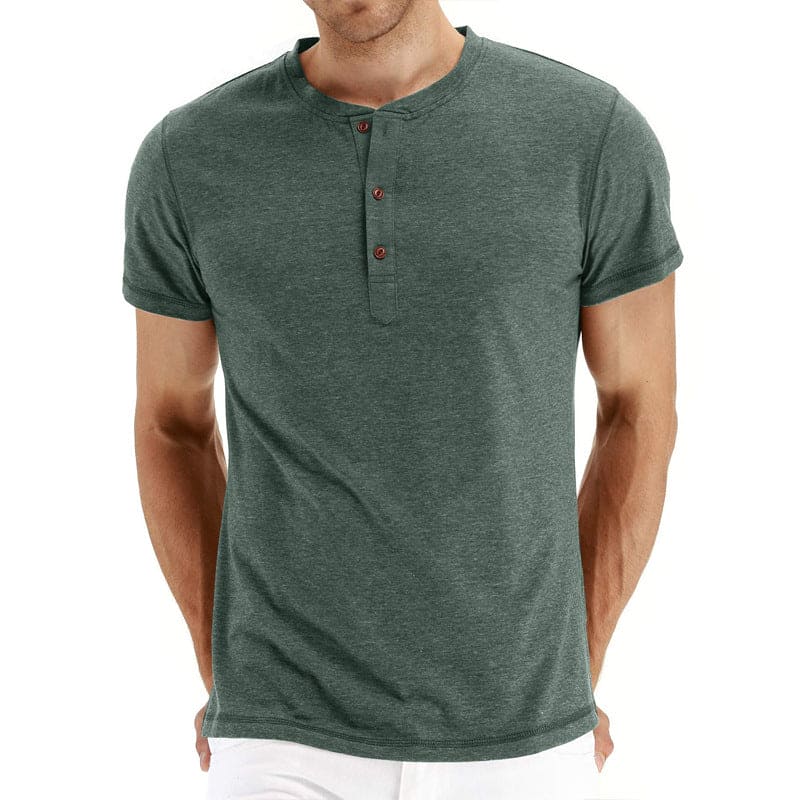 Henley majica - meka, rebrasta kragna