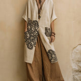 Florentina | Boho komplet sa vezenom tunikom