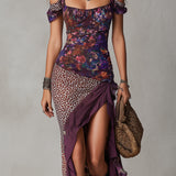Kalina | Maxi haljina sa leopard-cvetnim printom