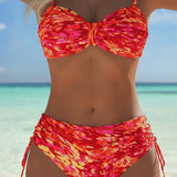 Sofija - Bikini sa Tankim Bretelama i Apstraktnim Printom