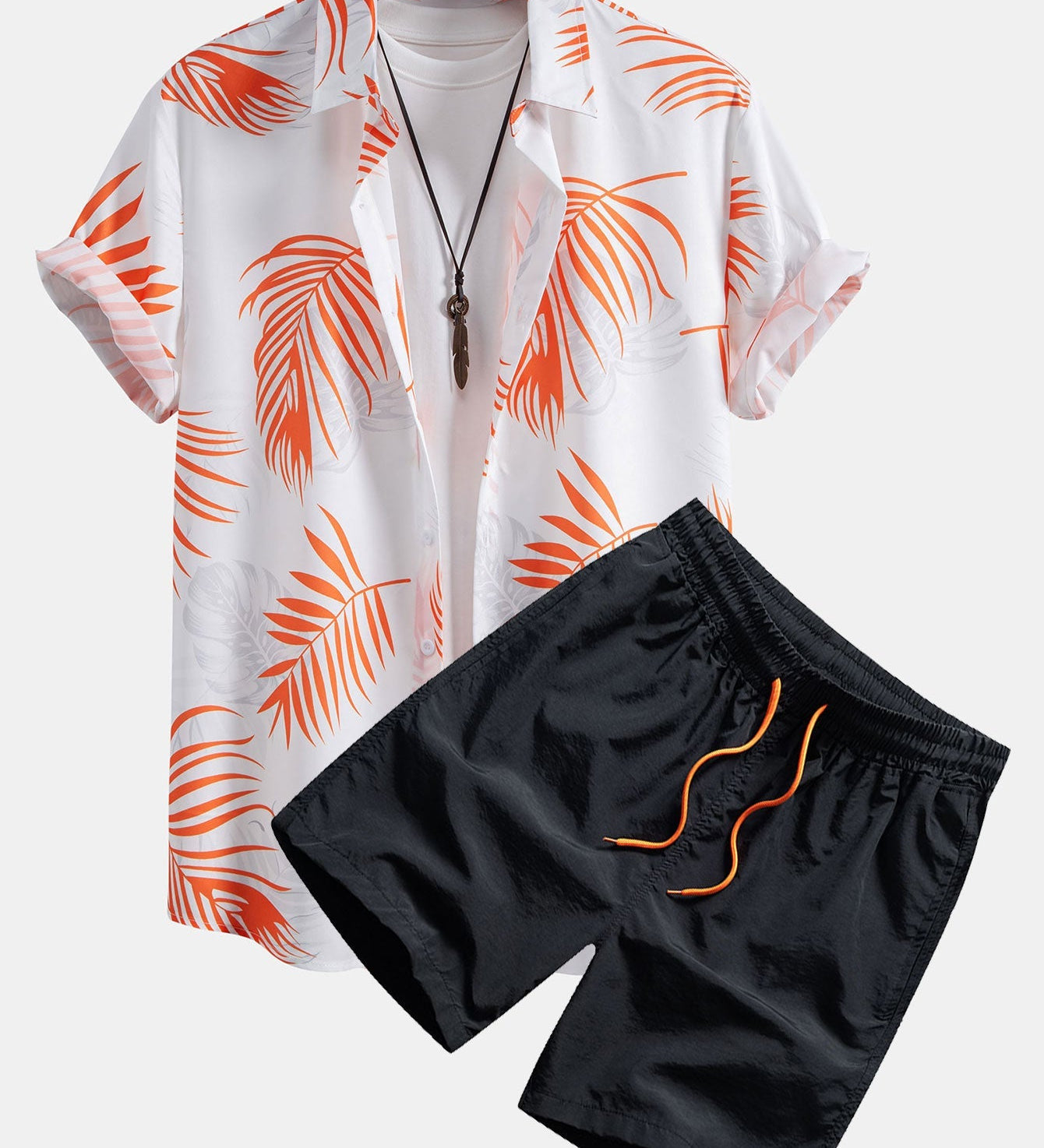Miloš - Košulja sa printom lišća i kupaći šorts