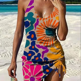 Ivana - Grafički cvetni tankini sa šorcem i efektom ravnog stomaka
