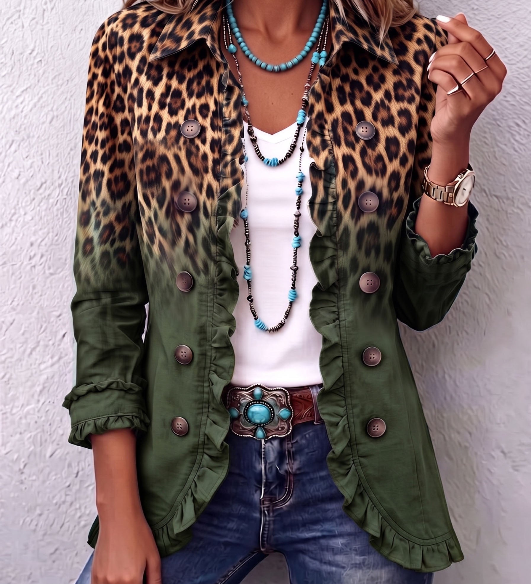 Sofija | Blazer sa Volanima Leopard