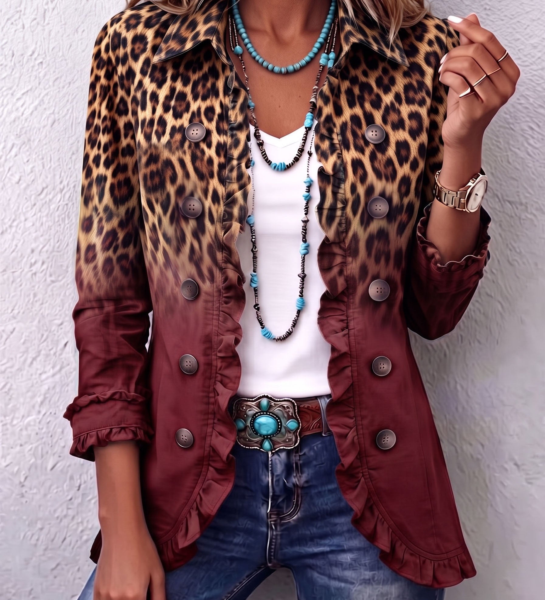 Sofija | Blazer sa Volanima Leopard