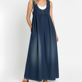 KAROLINA | Vintage izbledela, meka teksas maksi haljina