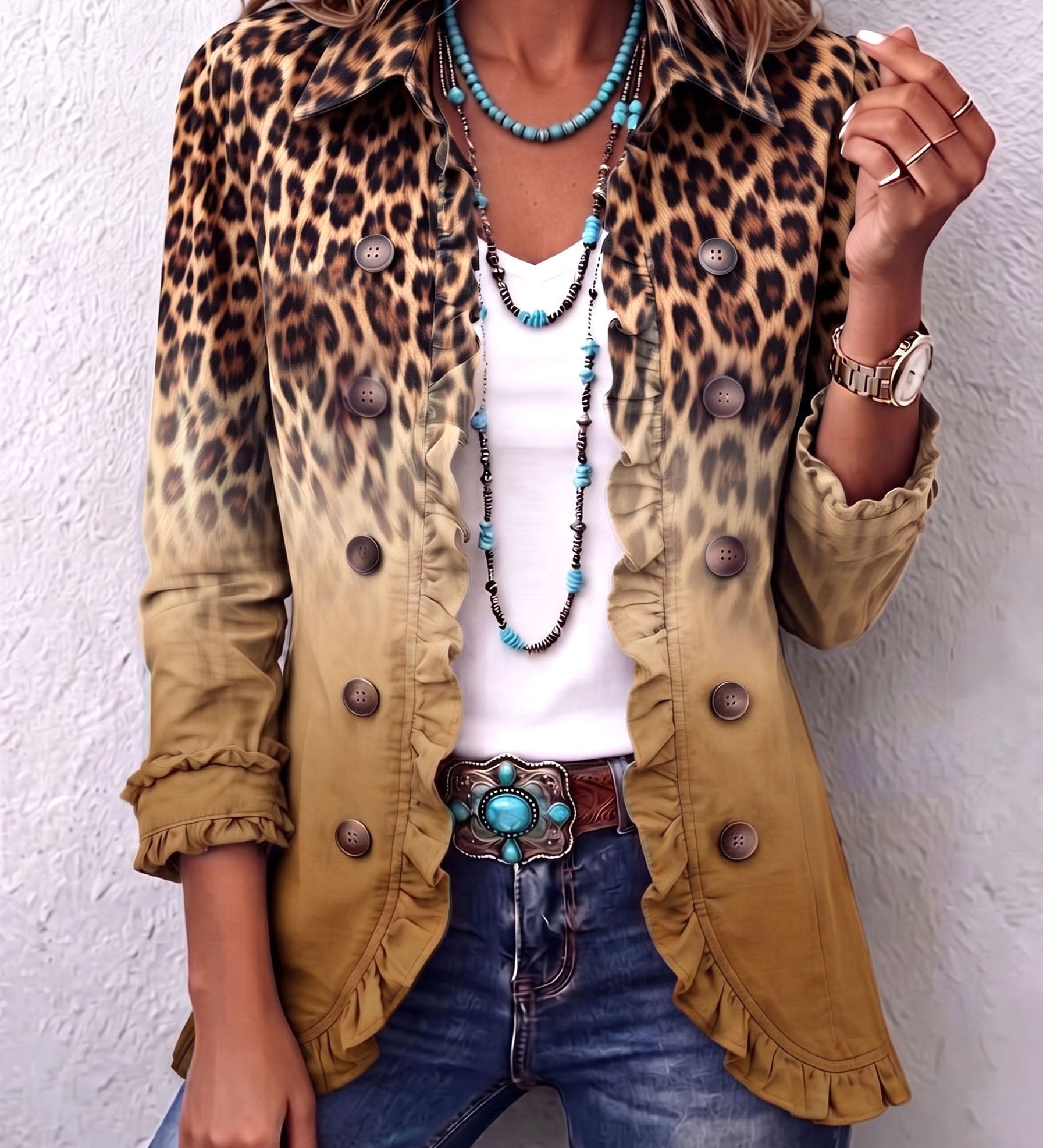 Sofija | Blazer sa Volanima Leopard